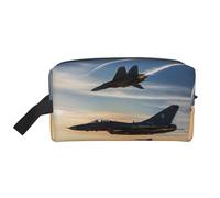 Sac de rangement de toilette imprimé avion, grande capacité, pour banque d'alimentation et câbles, blanc, One Size