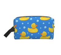 Sac de rangement de toilette imprimé canard de dessin animé, grande capacité, pochette de rangement pour batterie externe et câbles, blanc, One Size