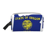 Sac de rangement de toilette imprimé carte de l'État de l'Oregon, grande capacité, pochette de rangement pour banque d'alimentation et câbles, blanc, One Size
