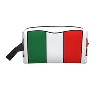 Sac de rangement de toilette imprimé drapeau italien vert, blanc, rouge, grande capacité, pochette de rangement pour batterie externe et câbles, blanc, One Size