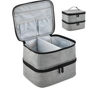 Sac De Rangement De Vernis À Ongles À Double Couche, Étui De Transport Organisateur De Vernis À Ongles, Convient À La Lampe Sécheuse À Ongles Et À L'ensemble De Manicure, 30 Bouteilles (Gris)