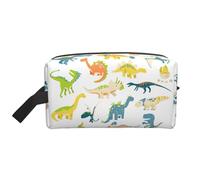 Sac de rangement de voyage à la mode avec impression d'images de dinosaures de dessin animé, trousse de toilette portable de grande capacité