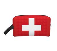 Sac de rangement de voyage à la mode imprimé drapeau suisse, trousse de toilette portable grande capacité organisateur