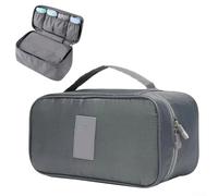 Sac de rangement de voyage avec plusieurs compartiments pour soutien-gorge, sous-vêtements et accessoires, conçu pour maximiser l'espace de la valise et protéger les articles délicats (gris)