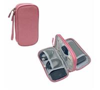 Sac de Rangement de Voyage for Accessoires électroniques, Sac de Rangement Portable étanche à Double Couche for câble, Disque Dur, Banque d'alimentation Organisateur De CâBles(Pink)