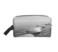 Sac de rangement de voyage imprimé avec image de pierres zen grises - Étui de rangement haute densité avec mousse de protection pour appareils électroniques