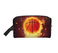 Sac de rangement de voyage imprimé basket-ball, étui de rangement haute densité avec mousse de protection pour appareils électroniques