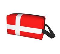 Sac de rangement de voyage pour homme et femme avec imprimé drapeau danois du Danemark, grande capacité, trousse de toilette portable