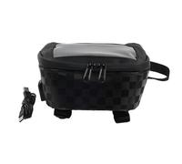 Sac de Rangement de Voyage Sacoche Rangement Guidon Moto, Accessoires Bagages pour Yamaha Tricity 300 155 125, Sacoches Téléphone Écran Tactile, Navigation GPS(Noir 1)