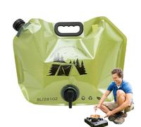 Sac de rangement d'eau pliable - Sac à eau de camping de 8 L | Conteneur d'eau pour voiture potable | Bouteille d'eau avec bouchon | Poche d'eau portable pour photo de camping Réservoir d'eau