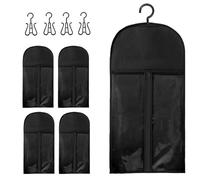 Sac De Rangement D'extensions De Cheveux - Sacs De Rangement De Perruque Anti-poussière | Porte-extension De Cheveux Portable | Étui De Voyage À Perruques Transparentes Non Tissées De 5 Pièces | Piège