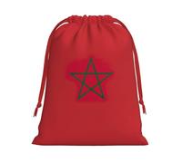 Sac de rangement drapeau du Maroc pour Noël, fête d'anniversaire, vacances, il peut également être utilisé pour le rangement quotidien