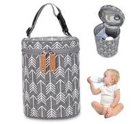 Sac de rangement du lait maternel 5, 5x7, 5 pouces Sac à refroidisseur cylindrique cylindrique avec fermeture à fermeture éclair et poignée réglable Poother de biberon flèche pour voyager, land.
