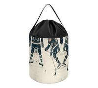 Sac de rangement en blocs de construction, seau de rangement imprimé motif hockey sur glace, sac de rangement, seau de rangement portable, sac de rangement divers