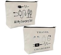 Sac de rangement en chargeur 2 pièces BIFHIG, Sac de rangement à chargeur étanche, Sac de maquillage et sac de toilette, Taille unique, Modern, Unisex-Adultes