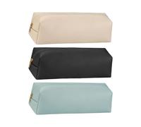 Sac de rangement en cuir 3 pièces, étui à pinceaux de maquillage, sac multifonctionnel portable