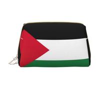 Sac de rangement en cuir avec fermeture éclair et drapeau de la Palestine pour divers articles, blanc, Taille unique