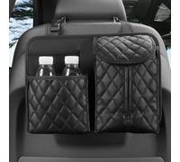 Sac de rangement en cuir PU pour voiture Organisateur intérieur de siège arrière Noir Porte-mouchoirs