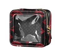 Sac de rangement en cuir rouge avec lèvres saignantes de style gothique, sac à cosmétiques, étui de rangement pour le vol