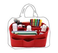 Sac de rangement en feutre pour sac à main avec poche zippée, s'adapte à Speedy Neverfull, rouge, M