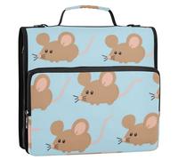 Sac de rangement en forme d'animal de dessin animé bleu, 3,8 cm, 3 anneaux, avec poignée, plusieurs poches, portable, pour la maison, les voyages, l'école, clip de cremallera escolar