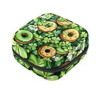 Sac de rangement en forme de trèfle à quatre feuilles de Saint-Patrick pour sanitaire, support de coussin d'allaitement, sac à fermeture éclair, organiseur de tampons menstruels féminins