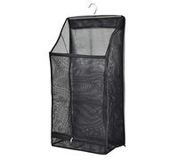 Sac de rangement en maille à suspendre, panier à linge pliable avec cintre , 34 x 19 x 65 cm