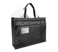 Sac de rangement en maille avec poignée et fermeture éclair, format A3, idéal pour l'école, le studio, les voyages, 43 x 33 x 11 cm, Noir , Refer to description, Unisexe