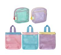 Sac De Rangement en Maille Portable 5 Pièces, Sac De Rangement pour Articles De Toilette De Voyage, Rangement pour Jouets De Plage, Adapté Aux Voyages Et Au Camping.