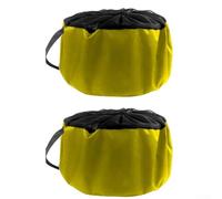 Sac de rangement en maille respirante et imperméable avec poignée latérale pratique pour transporter et ranger les tuyaux d'arrosage et les câbles électriques à l'extérieur (jaune)
