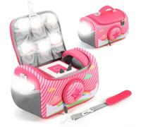 Sac de rangement en nylon pour figurines Toniebox et écouteurs Rose | Convient aux lecteurs audio, casques et figurines, construction en nylon, comprend une bandoulière, idéal pour les voyages
