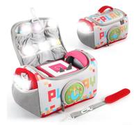 Sac de rangement en nylon pour figurines Toniebox et écouteurs Rouge | Convient aux lecteurs audio, casques et figurines, construction en nylon, comprend une bandoulière, idéal pour les voyages