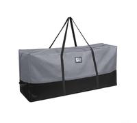 Sac de rangement en polyester 600D pour sapin avec fermeture éclair robuste et poignée renforcée pour un déplacement sûr des décorations entièrement emballées (gris noir, 122 x 38 x 51 cm)