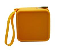 Sac de rangement en silicone pour câble d'écouteurs, rouge à lèvres, maquillage, porte-monnaie polyvalent, sac de maquillage pour femme et fille, Orange