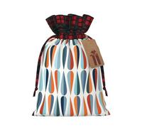 Sac de rangement en tissu pour emballage cadeau de Noël - Style rétro - Style moderne - Style rétro - Avec formes de gouttes - Accessoires de Noël