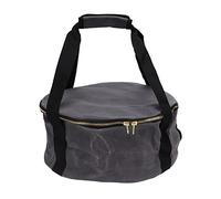 Sac de rangement en toile anti-poussière pour casseroles et poêles, sac de transport pour ustensiles de cuisine de camping avec trou pour poignée latérale et fermeture à glissière, (Gris profond)