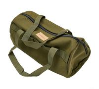 Sac de rangement en toile avec poignée pour piquets de camping, marteau, corde, double couche de protection pour sécuriser les outils (vert kaki)