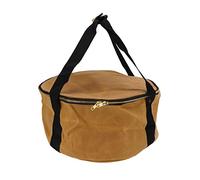 Sac de rangement en toile étanche à la poussière pour ustensiles de cuisine de camping, organisateur étanche pour casseroles et poêles avec trou pour poignée latérale, fermeture (Couleur Kaki)
