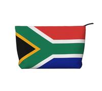Sac de rangement en velours côtelé avec motif drapeau de l'Afrique du Sud, sac de rangement tendance et imperméable pour articles de toilette, Noir , Taille unique