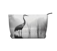 Sac de rangement en velours côtelé avec motif grue nord-américaine, sac de rangement tendance et imperméable pour articles de toilette, Noir , Taille unique