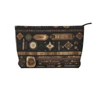 Sac de rangement en velours côtelé de grande capacité, style bohémien, sac de rangement pour articles de toilette, Noir , Taille unique