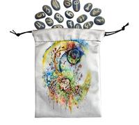 Sac de Rangement en Velours - Motif tarotes - Sac de Rangement à Cordon imprimé Animal | Sac Double Face coloré pour dés, Cristaux, Bijoux, Mini Cartes, Sac Cadeau pour Les Voyages, Les Outils d'