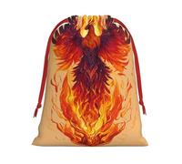 Sac de rangement en velours super doux avec cordon de serrage imprimé phénix, adapté pour Halloween sac multifonction