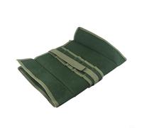 Sac de rangement enroulable à 10 poches en toile avec clé à molette pour outils de rénovation de la maison, vert