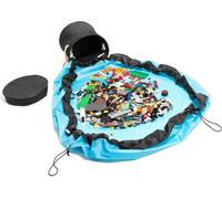 sac de rangement et tapis de jeu 2 en 1 en noir/bleu - Rangement pratique, 60 cm, Parfait pour la chambre d'enfant, les voyages et plus encore