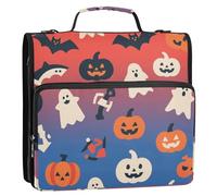 Sac de rangement étanche à 3 anneaux avec fermeture éclair et poignée et bandoulière amovible - Motif à carreaux rouges et bleus - Pour bureau, école