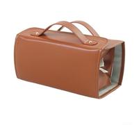 Sac de rangement étanche pour femme avec crochet de suspension, organiseur de maquillage pliable avec plusieurs compartiments pour voyage (marron)