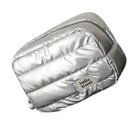 Sac de rangement étanche pour les touristes - Plusieurs sections intérieures - Design extensible - Porte-articles pour femme - Organisateurs de maquillage pour femme, Argent tridimensionnel, Taille