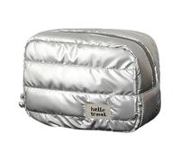 Sac de rangement étanche pour les touristes - Plusieurs sections intérieures - Design extensible - Porte-articles pour femme - Organisateurs portables de soins de la peau, Argent tridimensionnel