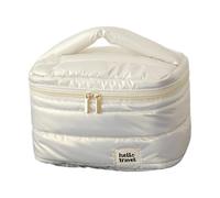 Sac de rangement étanche pour les touristes - Plusieurs sections intérieures - Design extensible - Porte-articles pour femme - Organisateurs portables de soins de la peau, Blanc nacré Large à, Taille